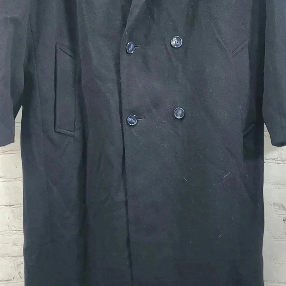 Vintage Conte di Milano Double Breasted Navy Wool Cashmere Trench Coat Men's L44 - Picture 5 of 17